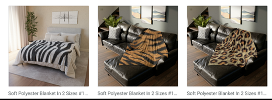 Blankets with all over prints